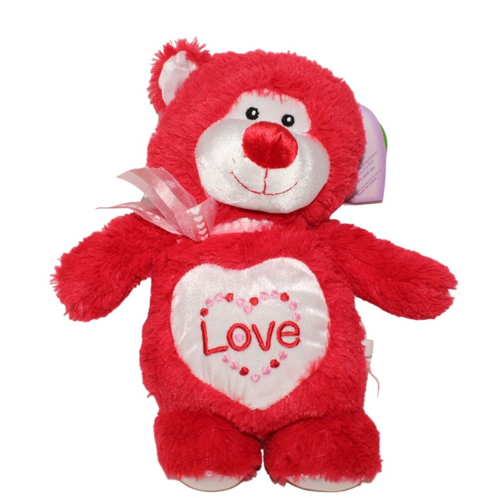 All Occasions Love Valentine Birthday Red Plush 12" Bear Stuffed Animal Toy
